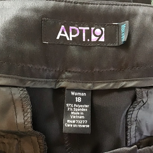 Apt 9 Black Satin Straight Leg Trouser Pants NEW - Picture 5 of 7